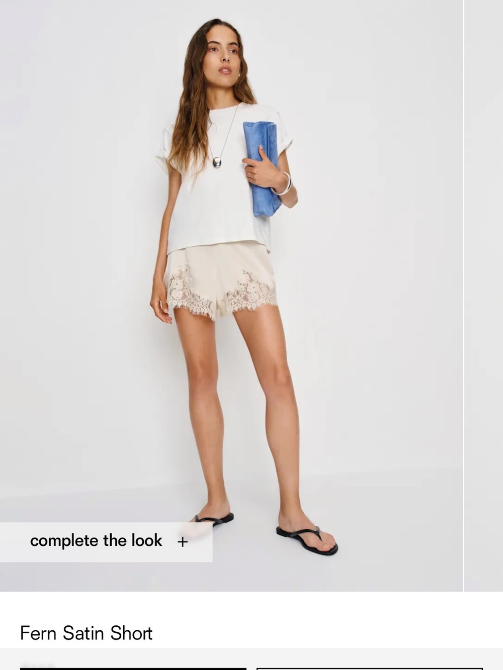 Reformation Fern Satin Short in Almond